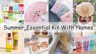 Summer essentials kit for girls women with names/Summer essentials wardrobe/Summer useful things