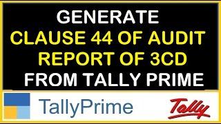 NEW CLAUSE 44 OF AUDIT REPORT OF 3CD IN TALLY PRIME | TDL FOR TALLY | DEMO CALL 8141703007