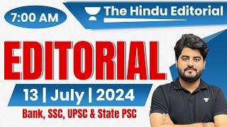 13 July 2024 | The Hindu Analysis | The Hindu Editorial | Editorial by Vishal sir | Bank | SSC |UPSC
