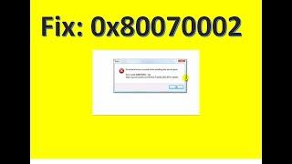 How to fix Error Code 0x80070002 for windows 7,8,10