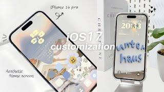 iOS 17 AESTHETIC CUSTOMISE! 🩵 | custom iphone theme, widgets, icons tutorial