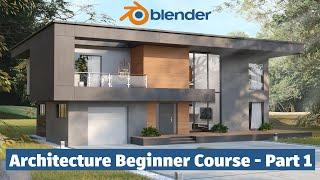 Modern house in Blender - Full tutorial series - Part 1