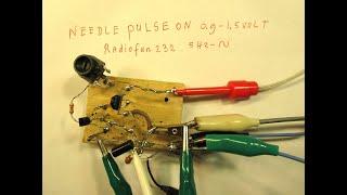 Needle pulse generator or tiny audio beeper on 0,9 to 1,5 volt demo and schematic (textbox/more)