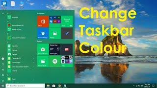 How to change taskbar color in windows 10