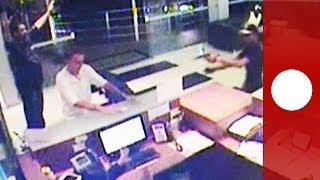 Armed robbery in hospital caught on CCTV in Brazil