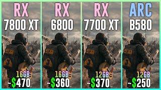 RX 7800 XT vs RX 6800 vs RX 7700 XT vs INTEL ARC B580 - Test in 25 Games