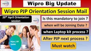 Wipro PJP Orientation Session Mail Update | Wipro PJP | Onboarding | PBL App Joining Letter #Wipro