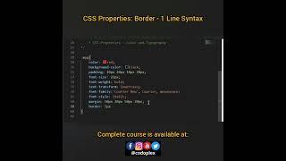 CSS Border - 1 Line Syntax