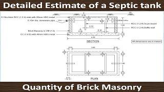 Detailed Estimate of a Septic tank - Quantity of Brick Masonry in CM (1 5)