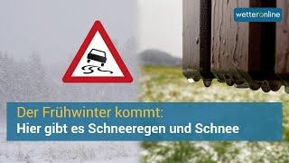 Der Frühwinter kommt: Hier gibt es am Wochenende Schnee, Schneeregen und Regen