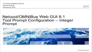 IBM Netcool Web GUI v8 1 Tool Configuration Prompt Integer