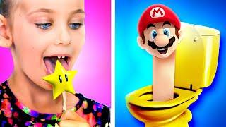 Little Mario is Scared of the Toilet! Super Mario Parenting Hacks & Gadgets by Oh Wow!