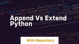 append vs extend python