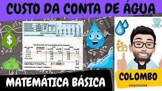 Como calcular o custo da conta de água?  - MATEMÁTICA BÁSICA