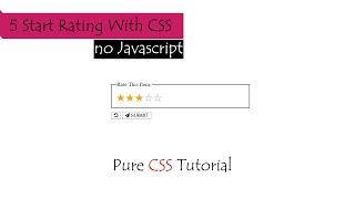 How To Create a Simple Star Rating with CSS [ no need javascript ] Pure CSS Tutorial  |Web Tutorials