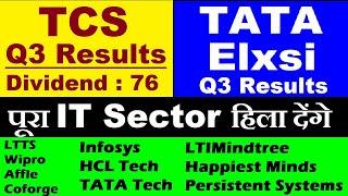 पूरा IT Sector हिला देंगे  TCS Q3 Results ( dividend 76 )  Tata Elxsi Q3 Results  SMKC