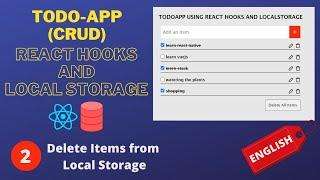 TodoApp using React Hooks and Local Storage #2 Delete Items from local storage