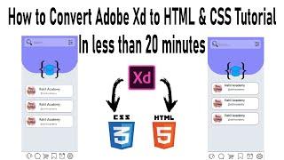 How to Convert an Adobe XD design to HTML & CSS - HTML Tutorial and CSS Tutorial