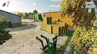 Manual Baling Work | The Old Farm Countryside | FS 22 | #1