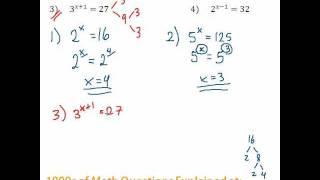 Exponents - Solving Exponential Equations #3