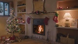 4K Fireplace  Christmas, Blizzard, Crackling Sounds & Cozy Ambience・6 HOURS・ASMR