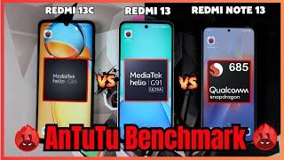 Redmi Note 13 vs Redmi 13 vs Redmi 13C Antutu Comparison