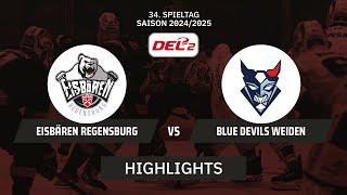 DEL2: Eisbären Regensburg vs. Blue Devils Weiden I Highlights - 34. Spieltag | SDTV Eishockey