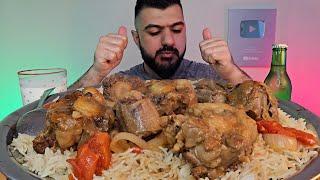 اكل طاجن عكاوي او ذيل العجل المطبوخ بالفرن مع رز كبسة Calfs tail casserole