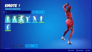 Fortnite Ruby skin with sus emotes 
