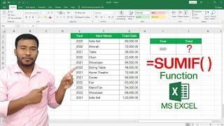 MS Excel - SUMIF Function | How to use the SUMIF Function in Microsoft Excel