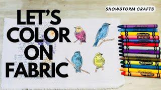 How to use crayons on fabric great for slow stitch projects/ Washable? Let’s experiment! #art #howto