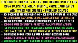 TCS BIGGEST CHANGE IN OFFER & JOINING CRITERIA | OFFER TO JOINING PROCESS NINJA, DIGITAL, PRIME 2024