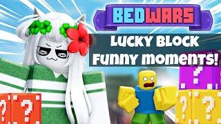 Roblox Bedwars Lucky Block Funny Moments (But with memes)