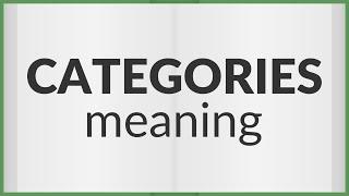 Categories | meaning of Categories