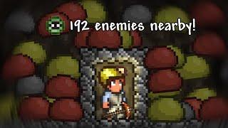 Hardcore Terraria with 30x enemy Spawn rates.