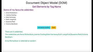 Document Object Model (DOM) - Get Elements by Tag Name