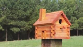 Free Bird House Plans (Log Cabin).  Includes EASY directions and instructions ...