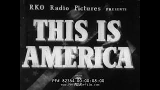 " THIS IS AMERICA " 1944 WWII ESSEX CLASS AIRCRAFT CARRIER PATRIOTIC SHORT  TBM AVENGER 82354