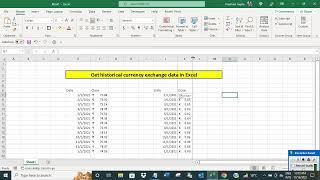 Get historical currency exchange data in Excel