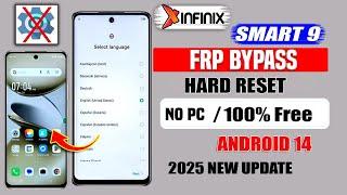 Infinix Smart 9 (Android 14) Hard Reset /Bypass Google Account | Without PC | Share Article Not Open