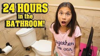 24 HOURS IN THE BATHROOM CHALLENGE!!! Gaming & Dinner on the Toilet!  NOT CLICK BAIT!!