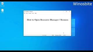 How to open Resource Manager / Resmon using CMD