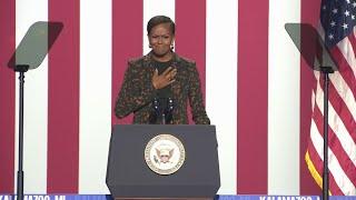 Michelle Obama delivers remarks in Kalamazoo