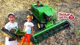 Bruder toys Комбайн John Deere УБОРКА УРОЖАЯ Видео о Спецтехнике для детей Bruder John Deere combine