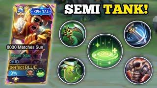 SEMI TANK SUN + REVITALIZE! (hard match!) | SUN BEST BUILD AND EMBLEM -MLBB