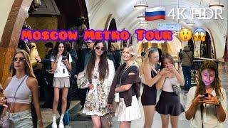 Moscow Metro Tour |Beautiful Station | Moscow Russia| How many Russian people travel on the metro️