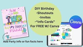 How to create Birthday Invitations / shoutout cards for FREE USING CANVA