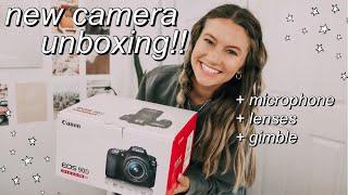 unboxing my Canon 90D Camera + other new filming equipment!! (lenses, gimbal, etc.)