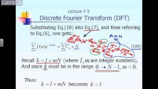 Lecture 9:  Discrete Fourier Transform Part 1 of 2