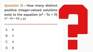 Maths Challenge | How many distinct positive integer valued solutions exist to the equation